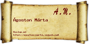 Ágoston Márta névjegykártya